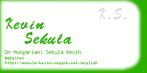 kevin sekula business card